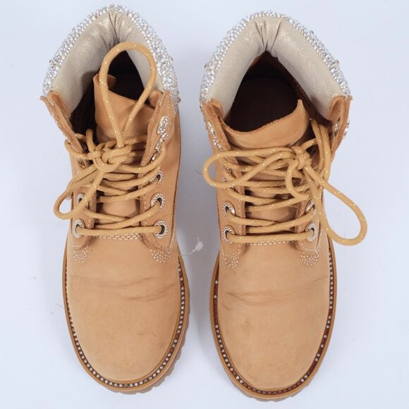 Jimmy Choo x Timberland boots Womens sz 5 Swarovski crystal embellished shoes - Picture 10 of 16